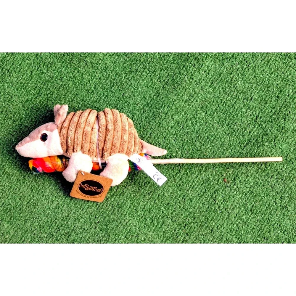 The Petting Zoo Armadillo Lolly Plush Stuffed Animal Wildlife 9” Lollipop NWT